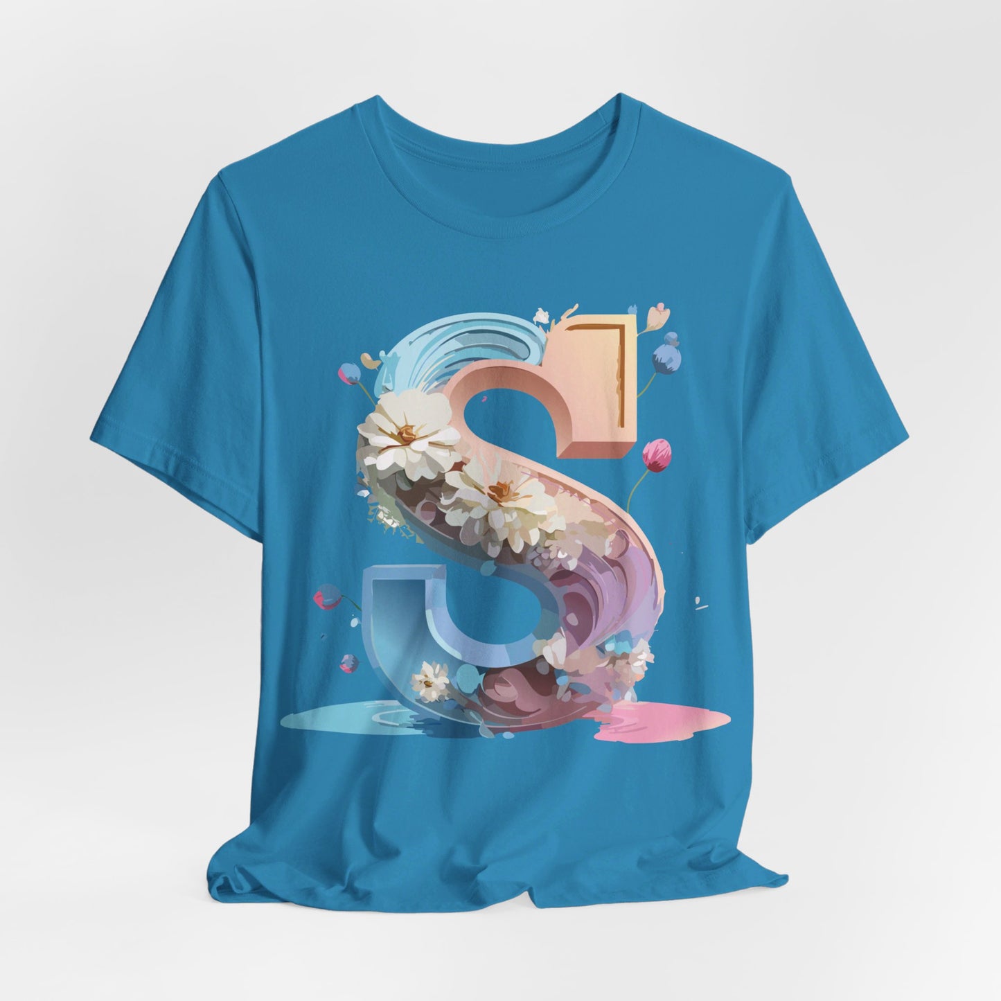 Natural Cotton Tee Shirt - Letters Collection - S Printify