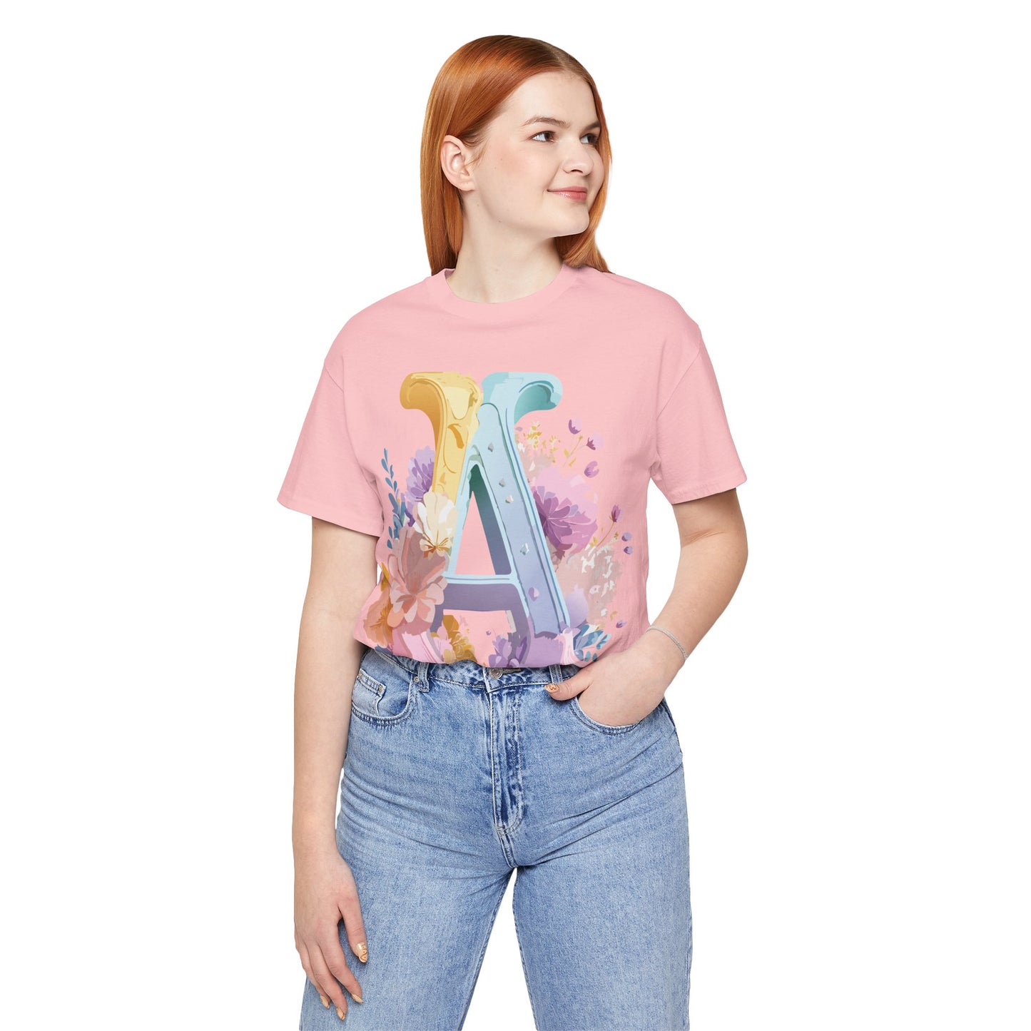 Natural Cotton Tee Shirt - Letters Collection - A Printify