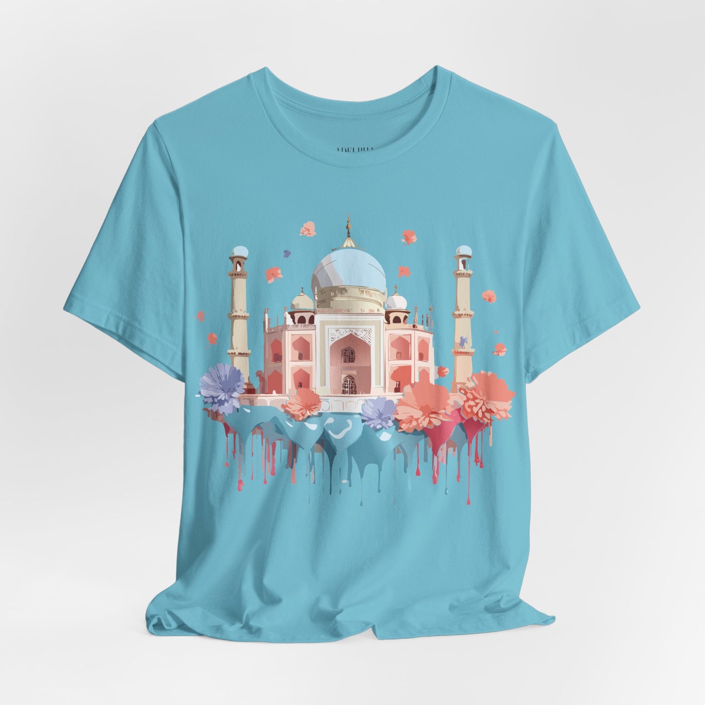 Natural Cotton Tee Shirt - Taj Mahal, India Printify