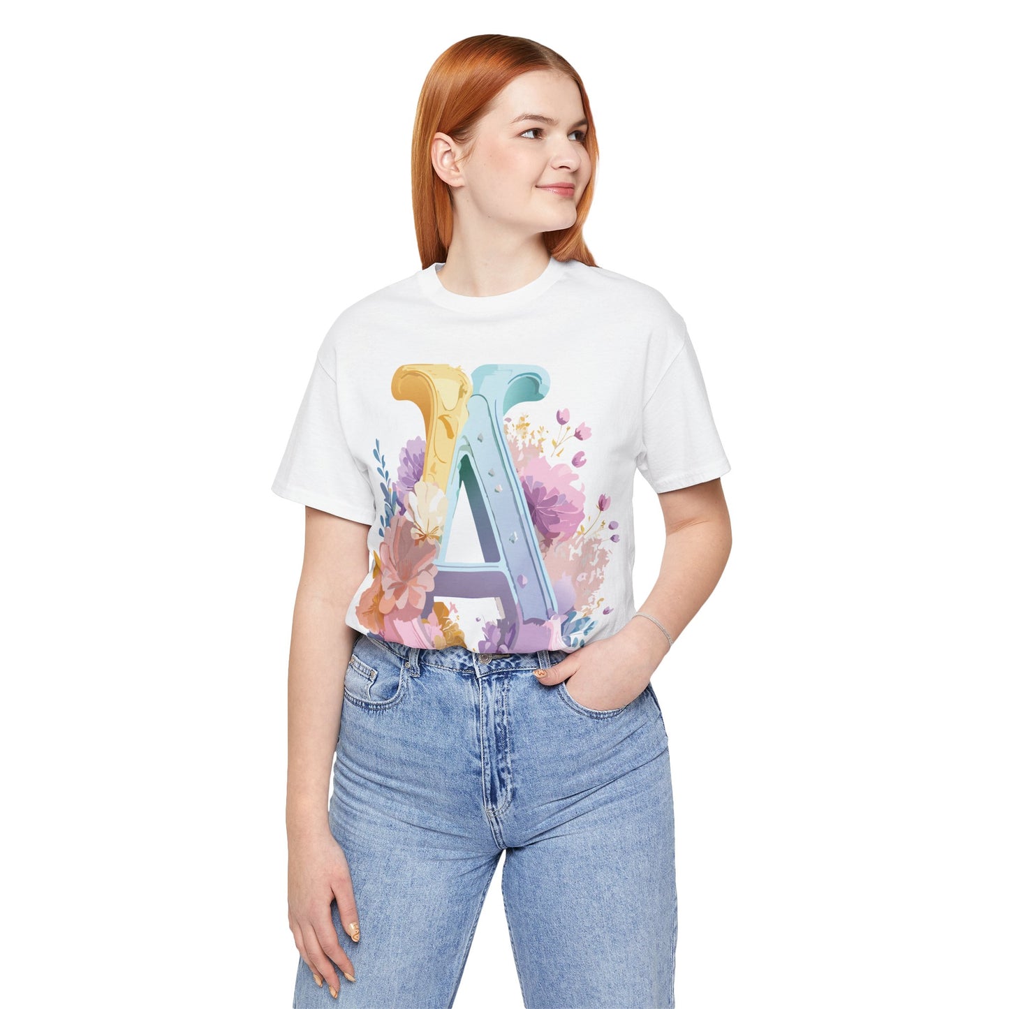 Natural Cotton Tee Shirt - Letters Collection - A Printify