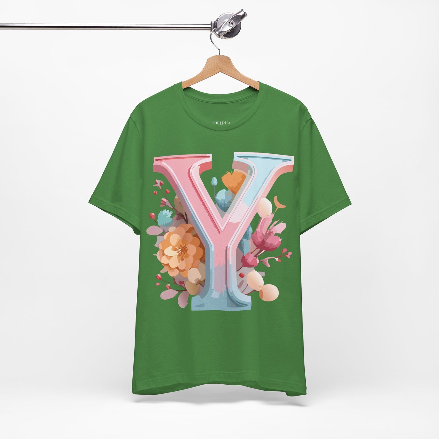 Natural Cotton Tee Shirt - Letters Collection - Y Printify