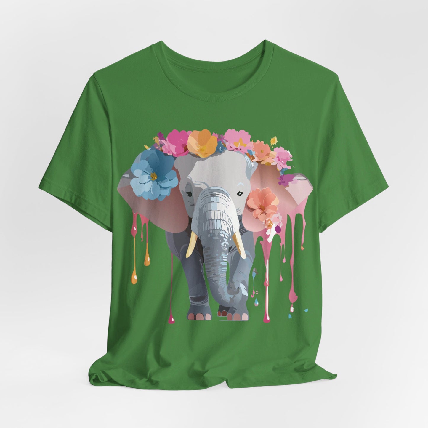 Natural Cotton Tee Shirt with Elephant Printify