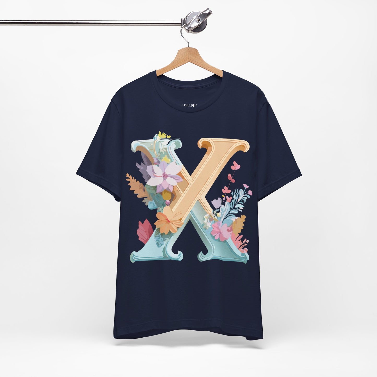 Natural Cotton Tee Shirt - Letters Collection - X Printify