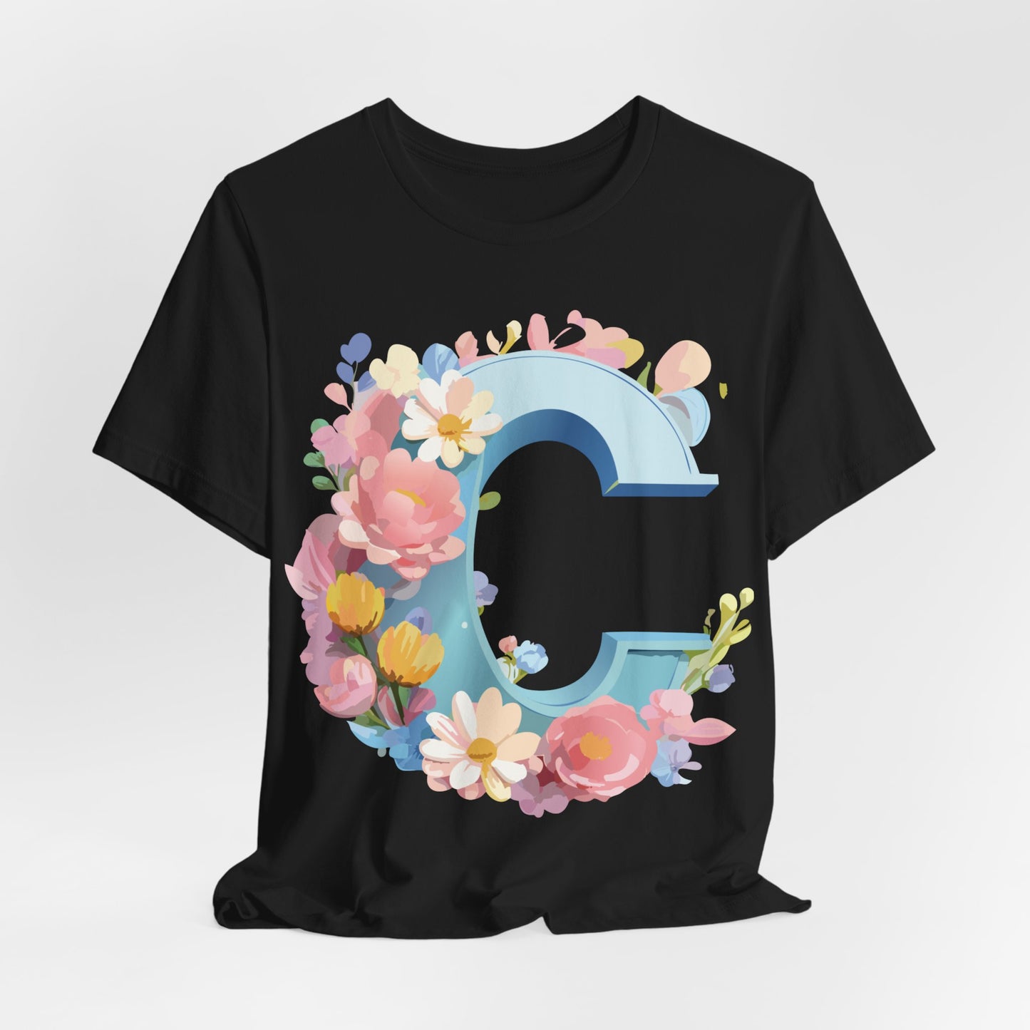 Natural Cotton Tee Shirt - Letters Collection - C Printify