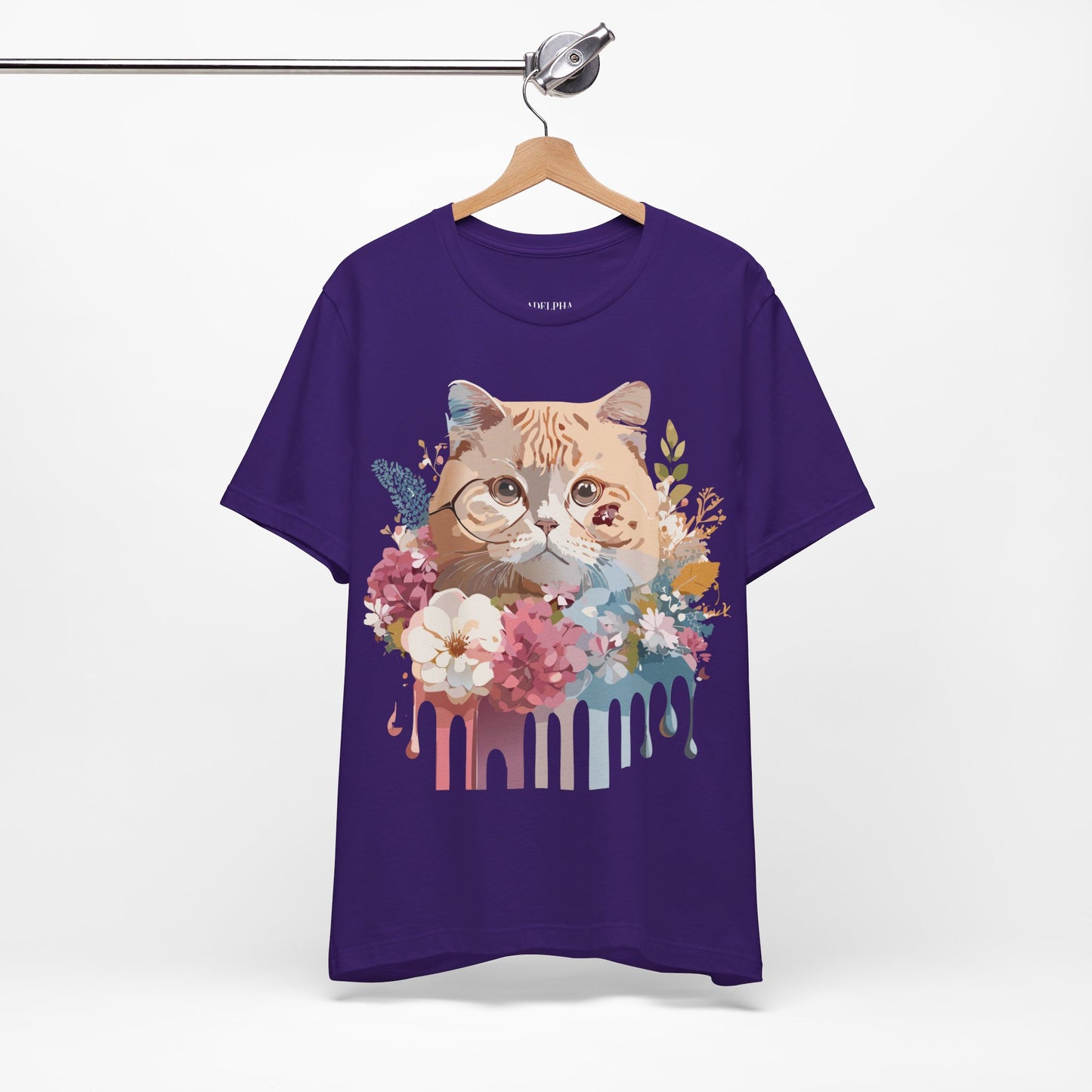 Natural Cotton Tee Shirt with Cat Printify