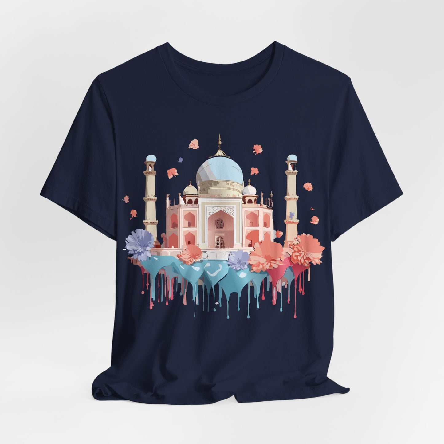 Natural Cotton Tee Shirt - Taj Mahal, India Printify