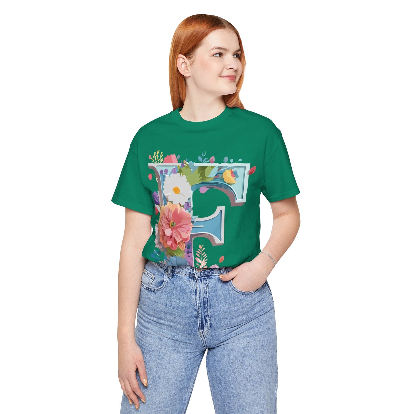 Natural Cotton Tee Shirt - Letters Collection - F Printify