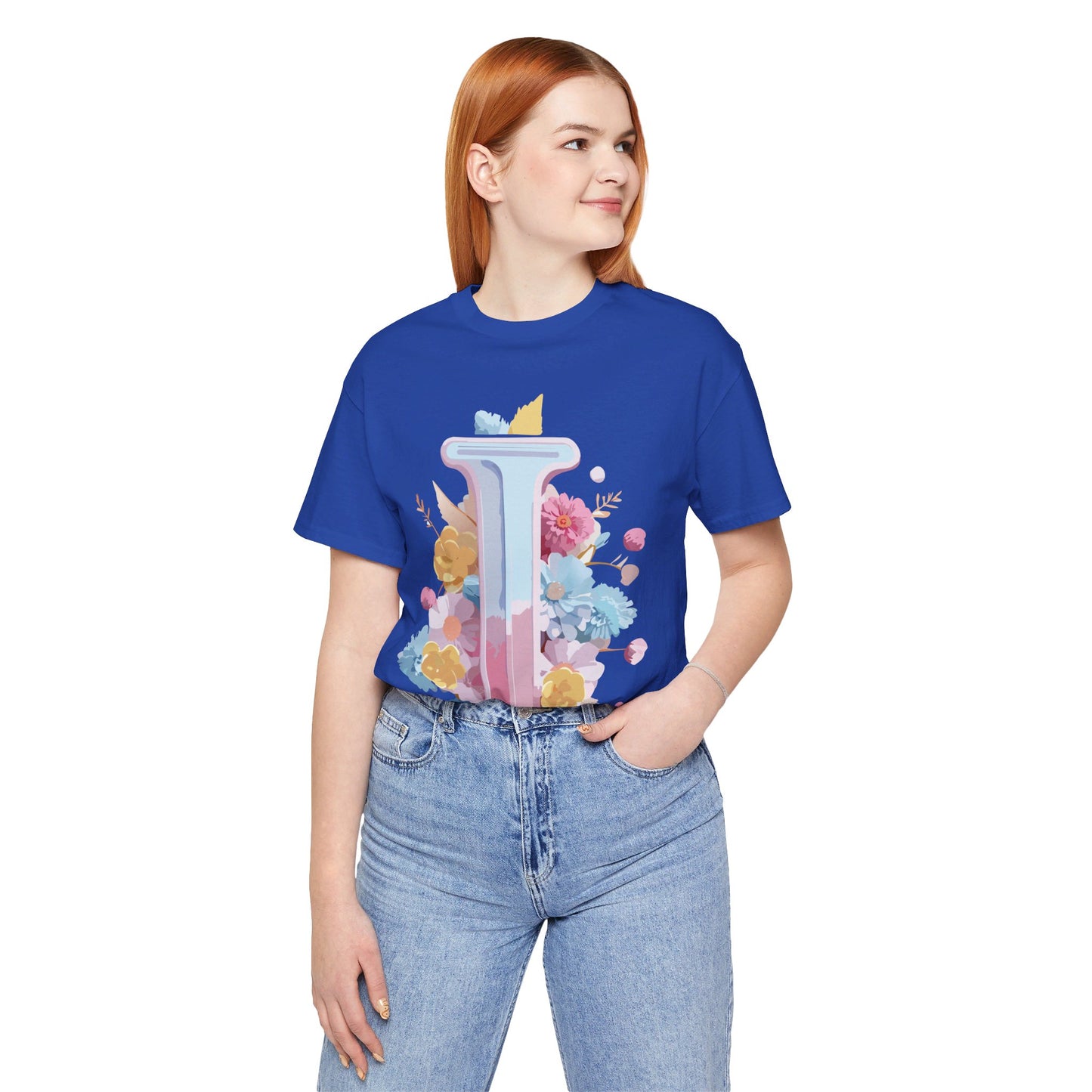 Natural Cotton Tee Shirt - Letters Collection - I Printify