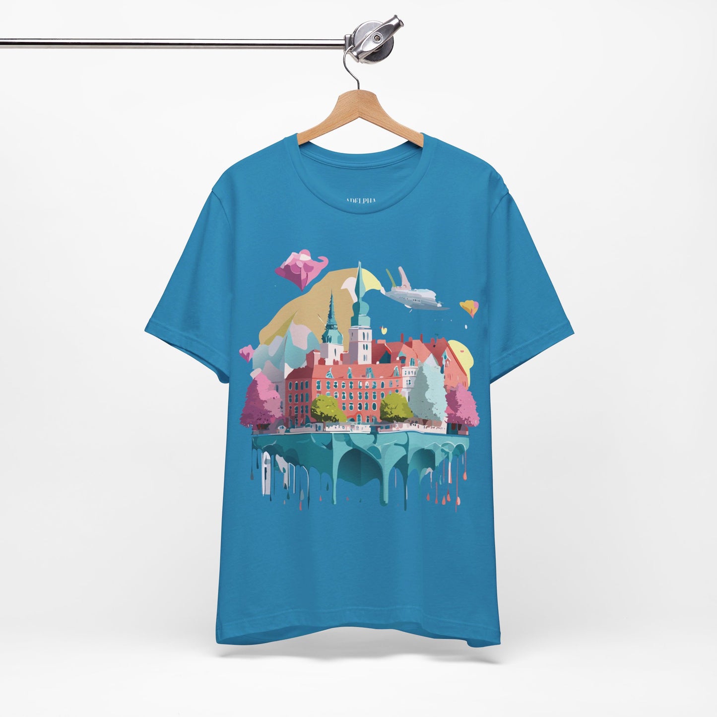 Natural Cotton Tee Shirt - Beautiful Places Collection - Warnemünde and Rostock - Germany Printify