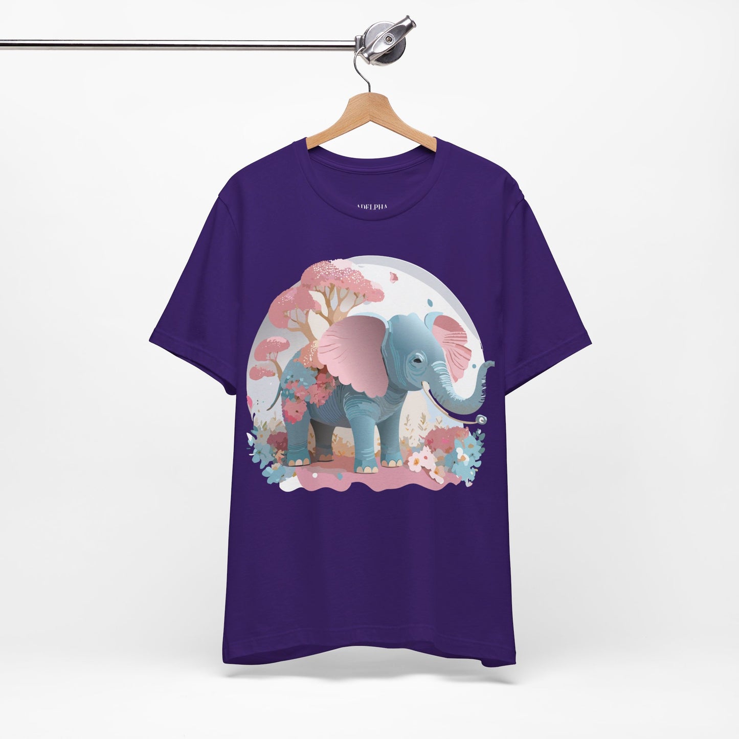 Natural Cotton Tee Shirt with Elephant Printify
