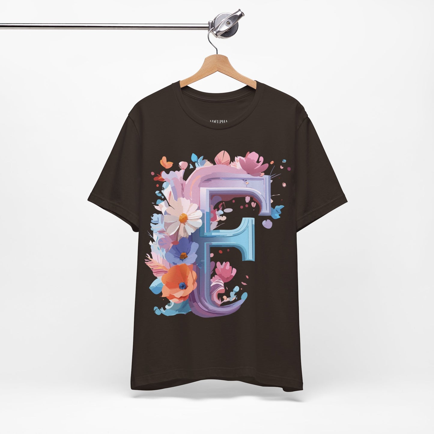 Natural Cotton Tee Shirt - Letters Collection - F Printify