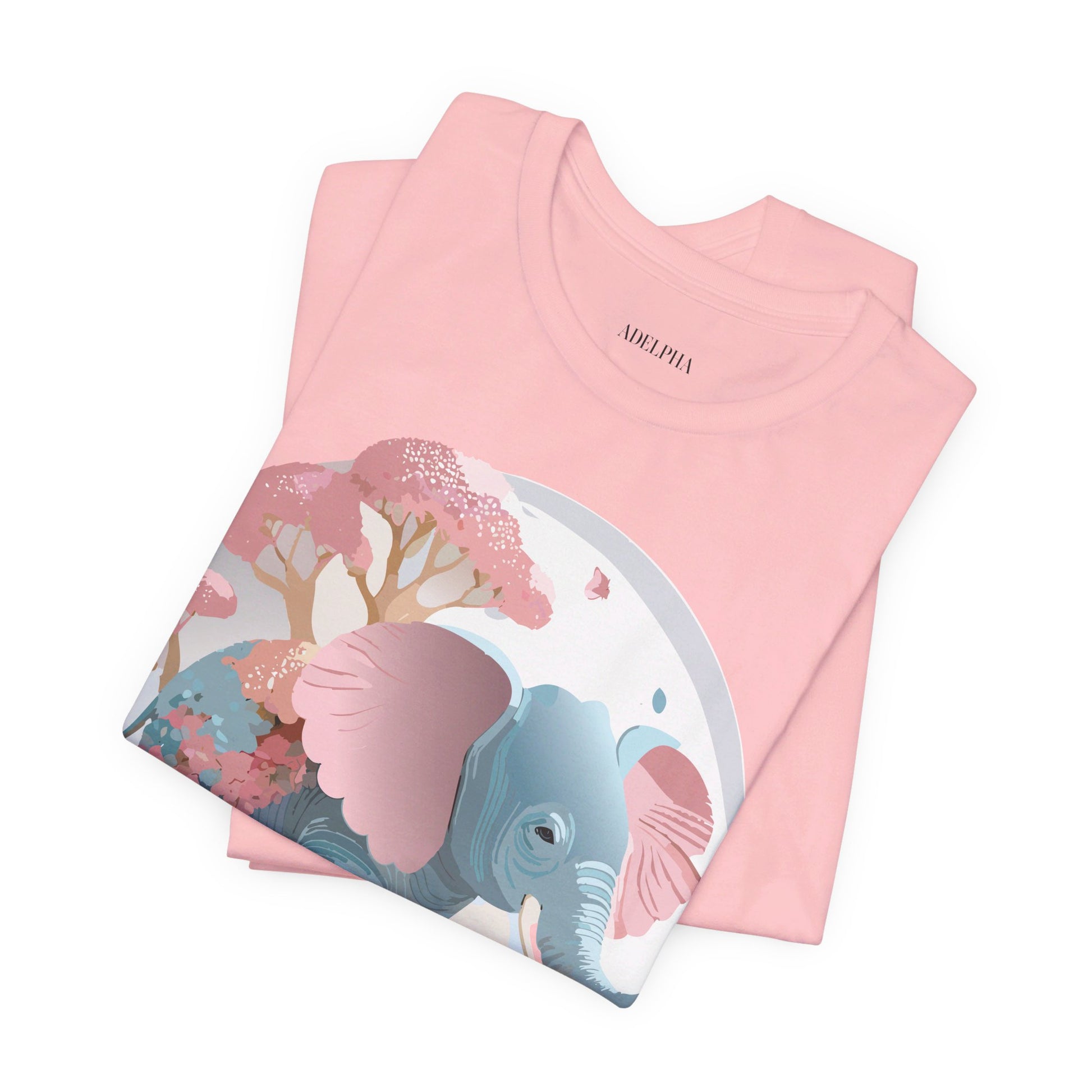 Natural Cotton Tee Shirt with Elephant Printify