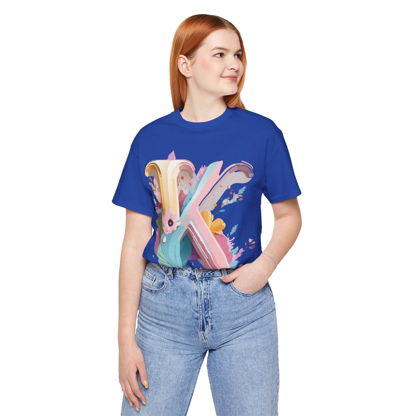 Natural Cotton Tee Shirt - Letters Collection - K Printify