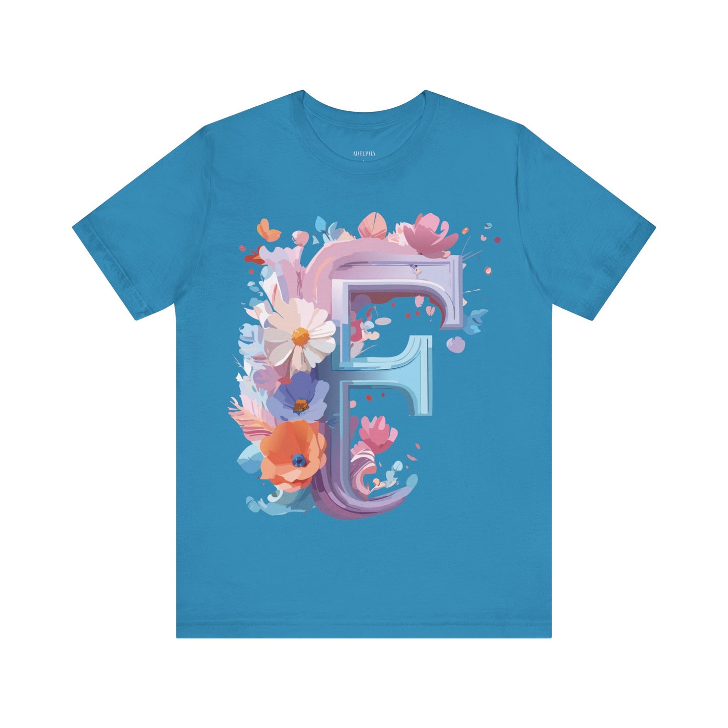 Natural Cotton Tee Shirt - Letters Collection - F Printify