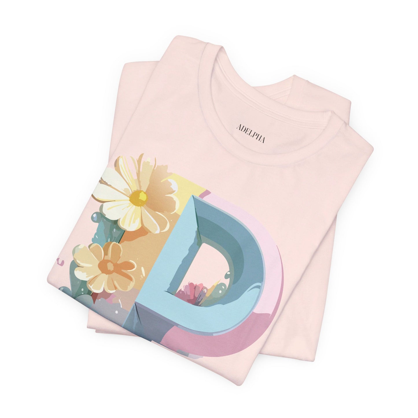 Natural Cotton Tee Shirt - Letters Collection - P Printify