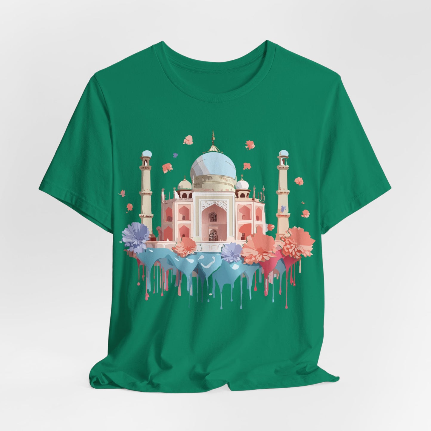 Natural Cotton Tee Shirt - Taj Mahal, India Printify