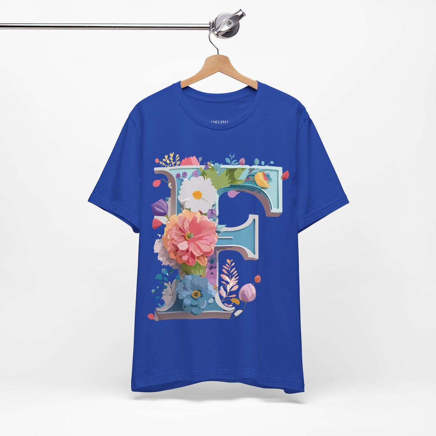 Natural Cotton Tee Shirt - Letters Collection - F Printify