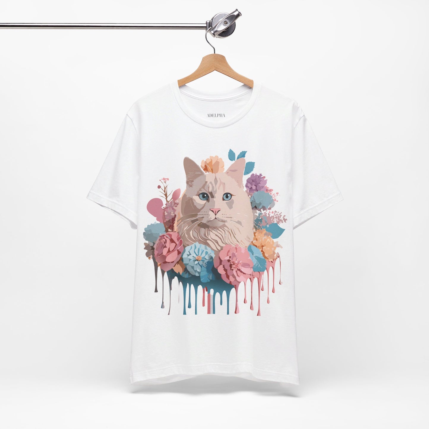 Natural Cotton Tee Shirt with Cat Printify