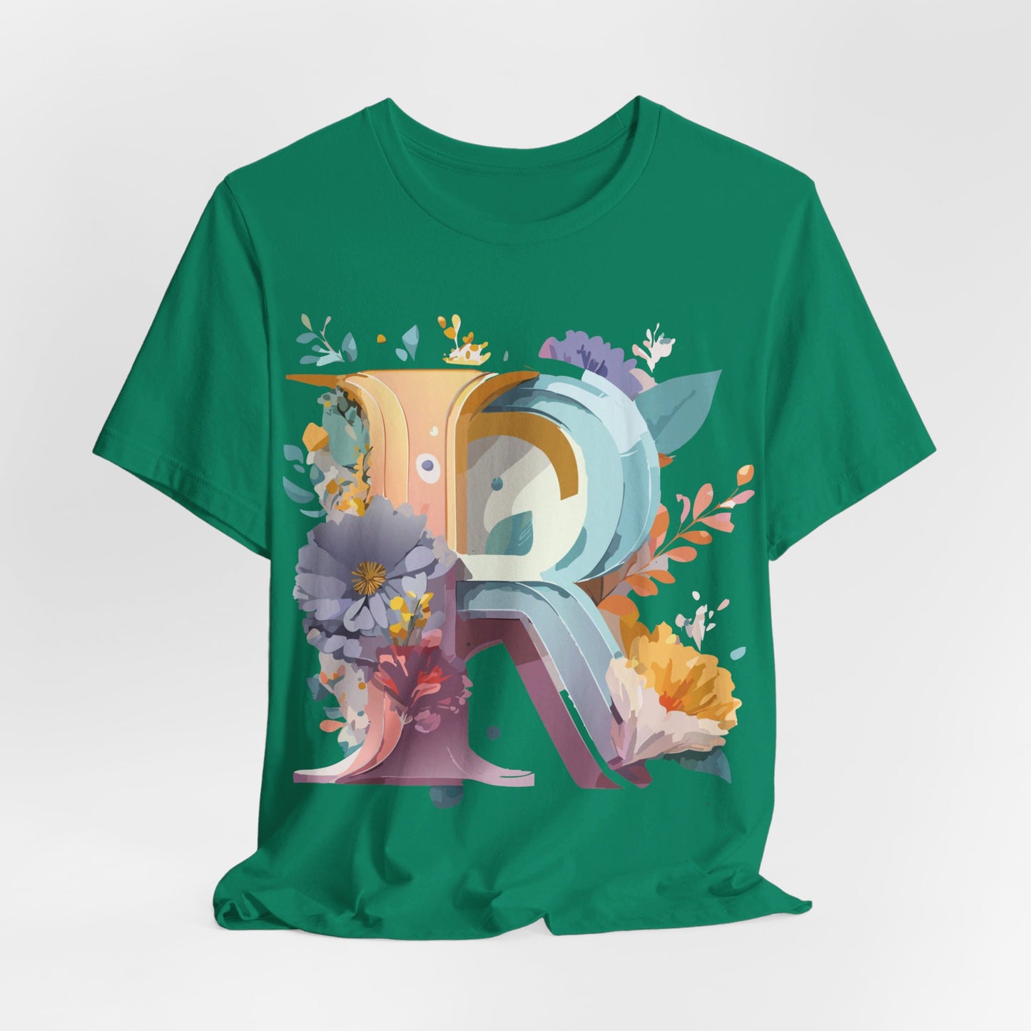 Natural Cotton Tee Shirt - Letters Collection - R Printify