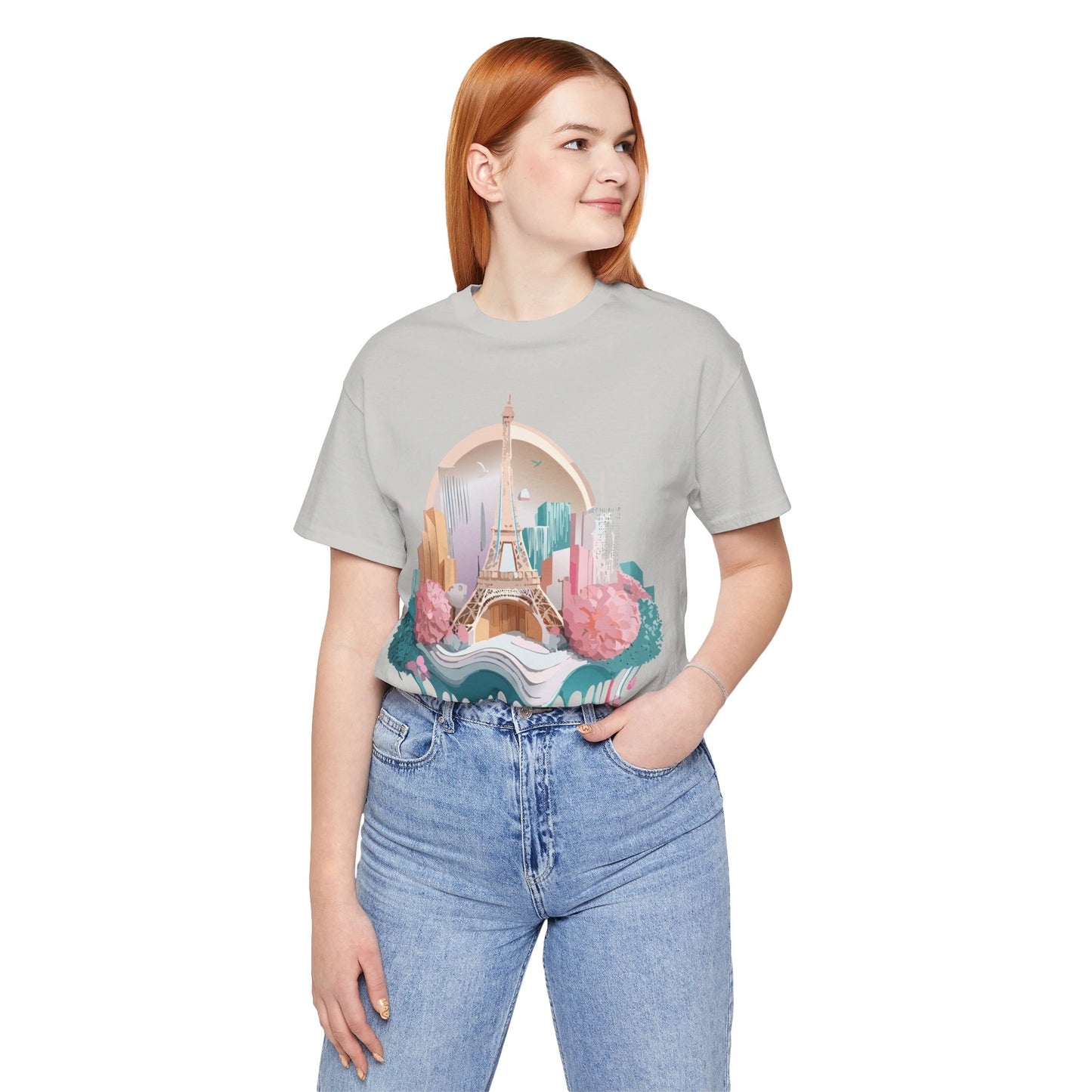 Natural Cotton Tee Shirt - Beautiful Places Collection - Paris Printify
