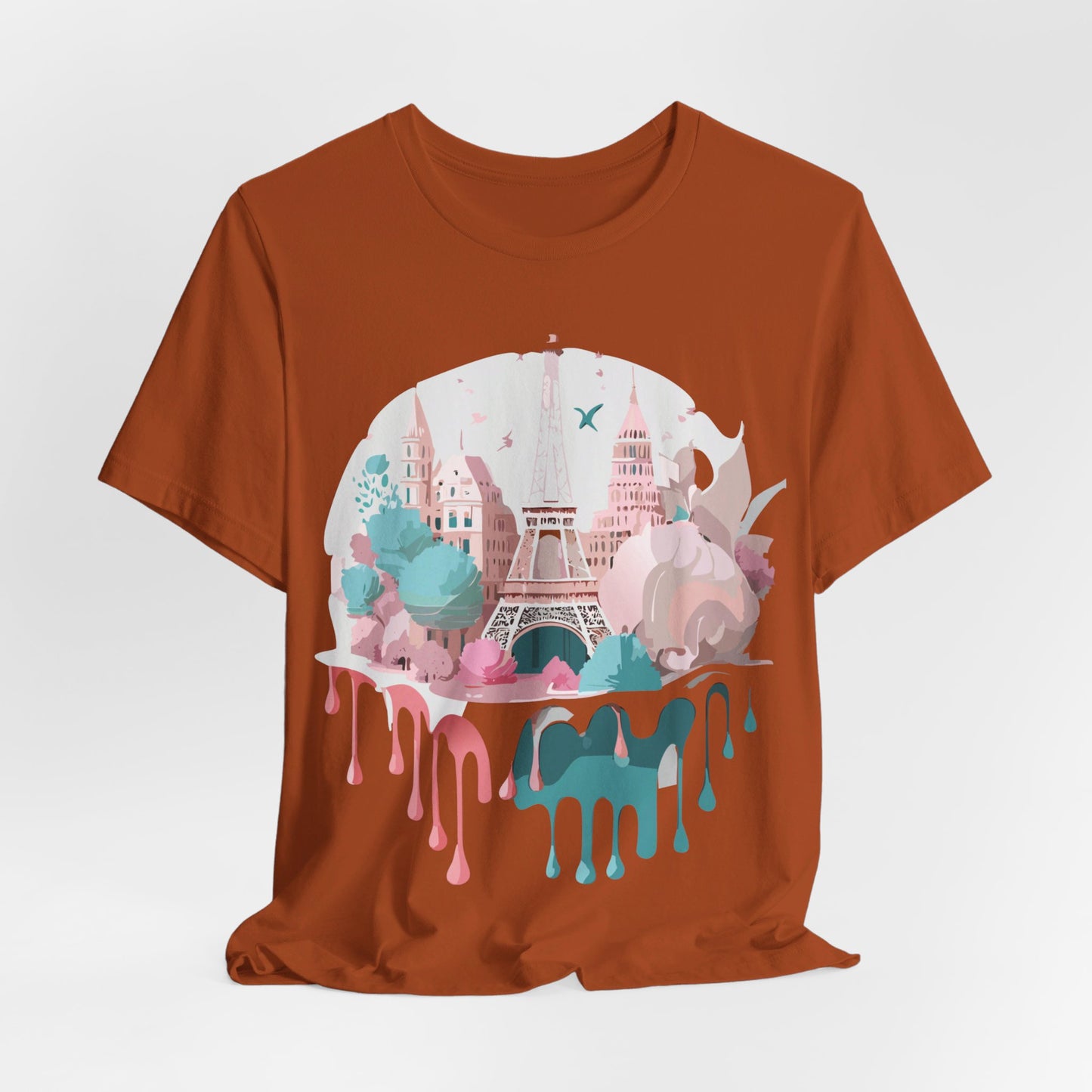 Natural Cotton Tee Shirt - Beautiful Places Collection - Paris Printify