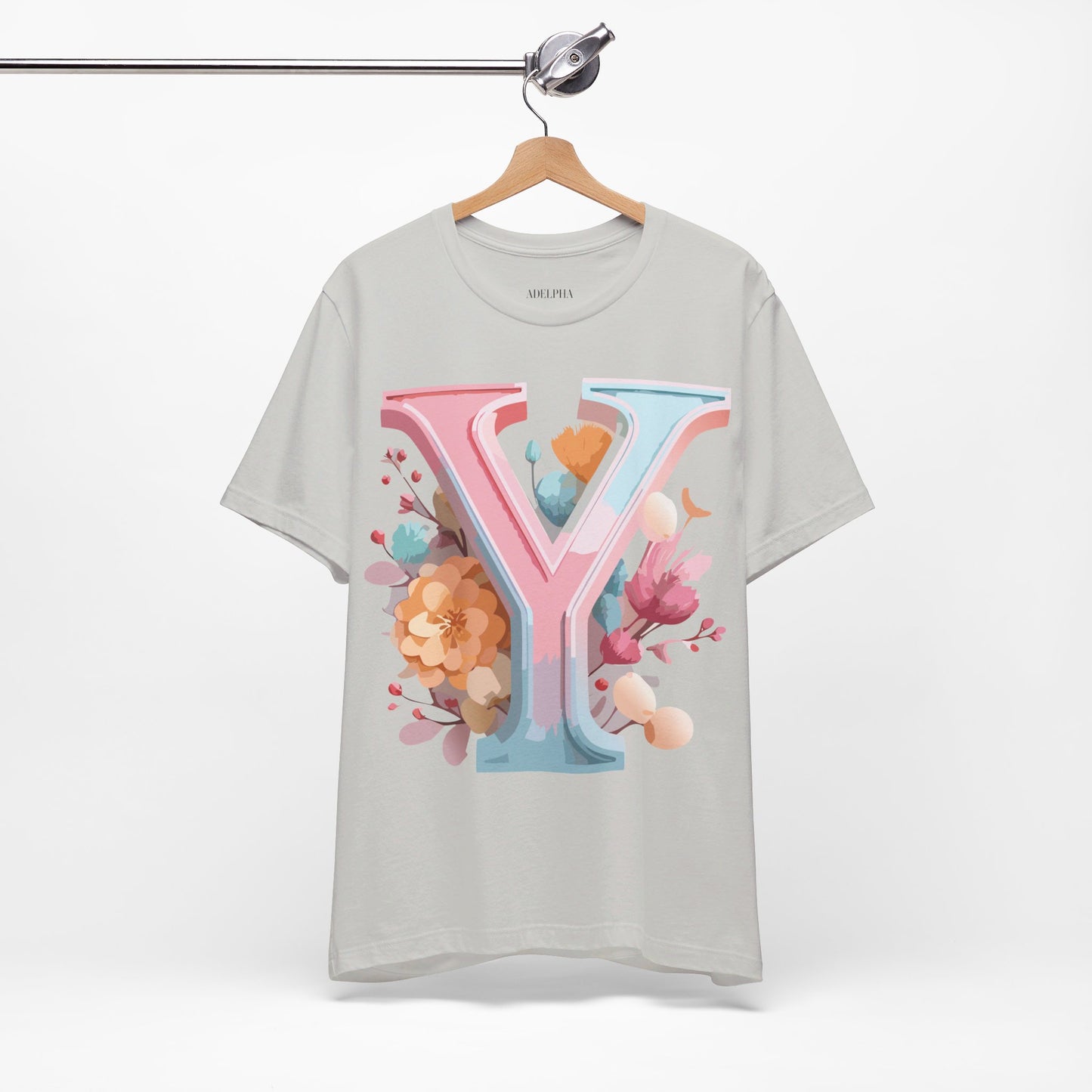 Natural Cotton Tee Shirt - Letters Collection - Y Printify