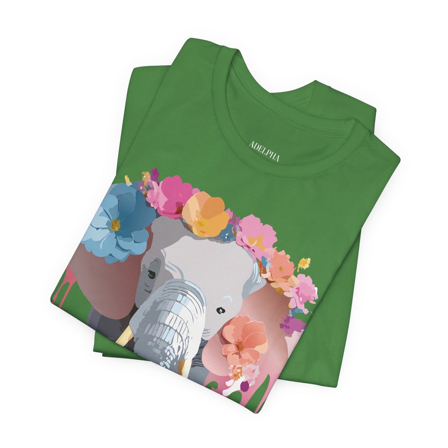 Natural Cotton Tee Shirt with Elephant Printify