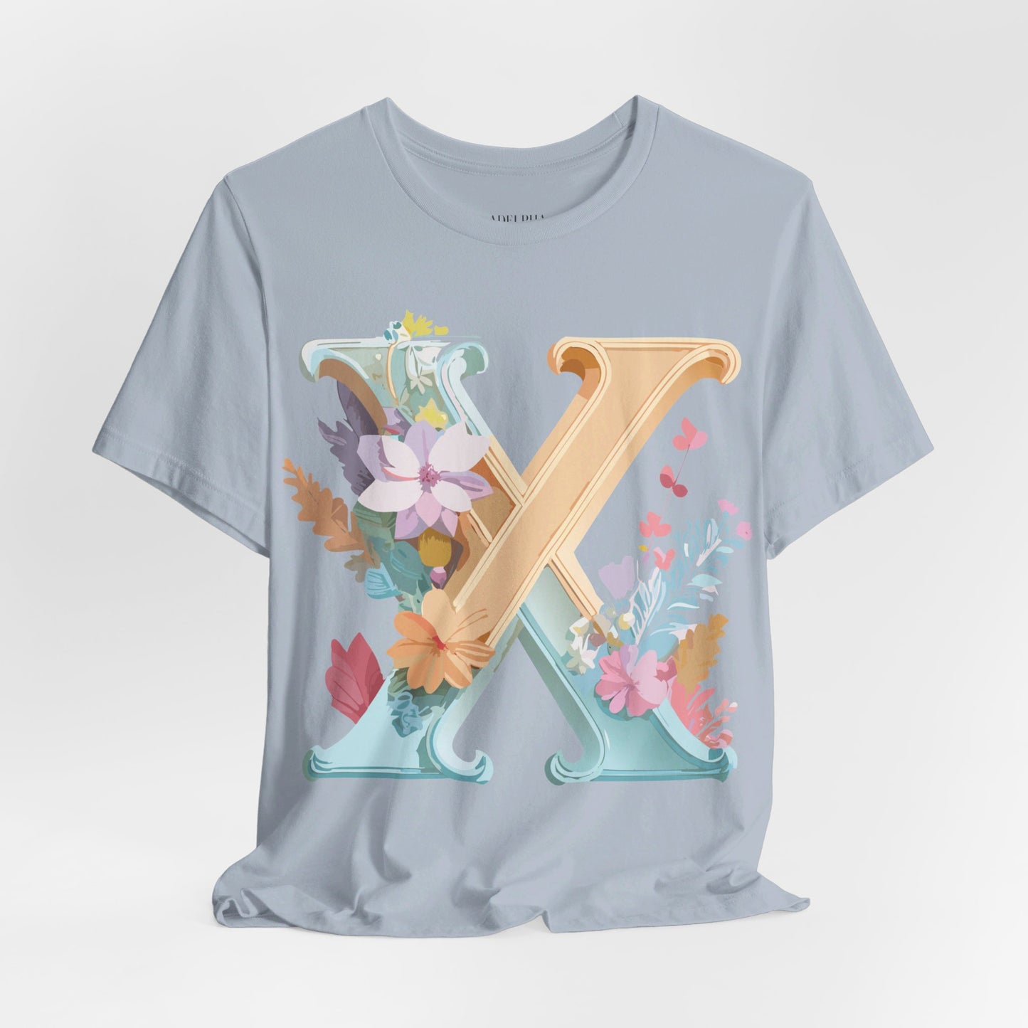Natural Cotton Tee Shirt - Letters Collection - X Printify