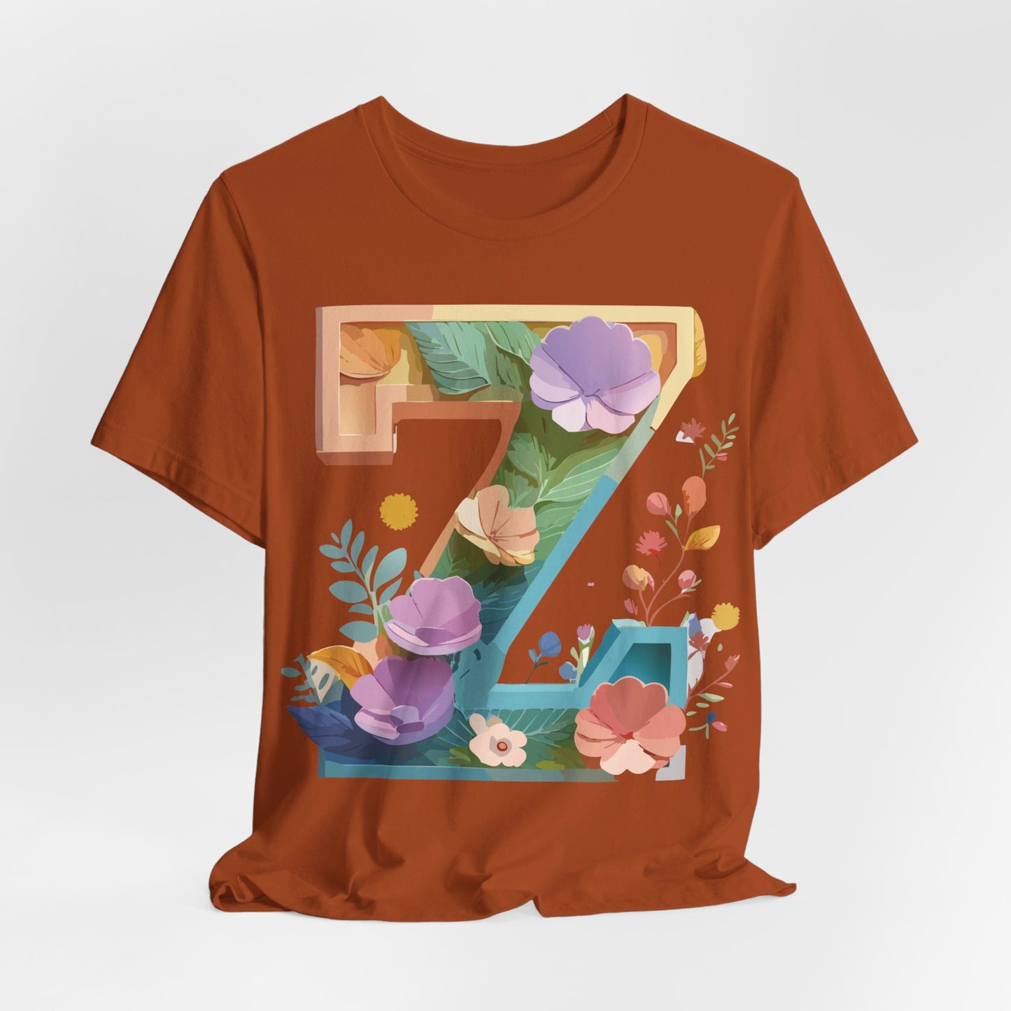 Natural Cotton Tee Shirt - Letters Collection - Z Printify
