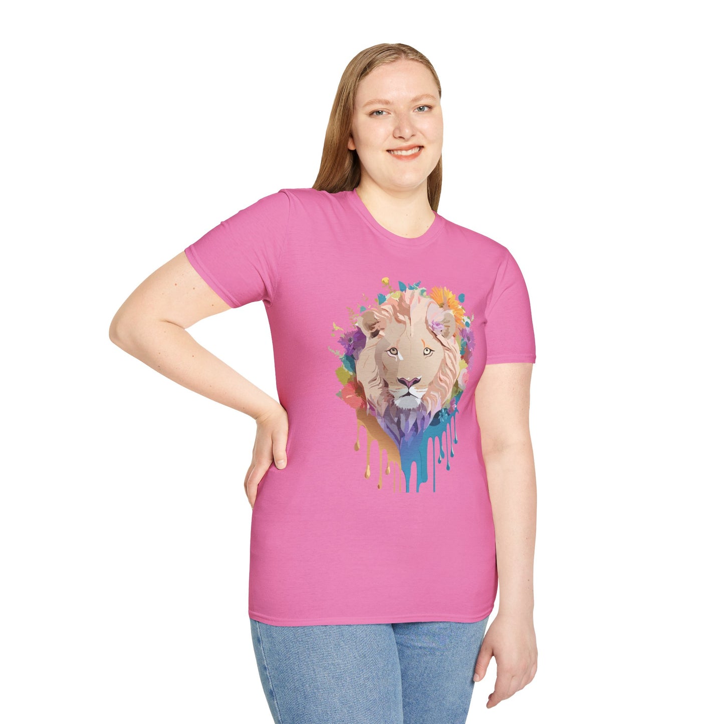 Lion Shirt, Shirt with Lion, Floral Lion Tee, Shirt with Animals