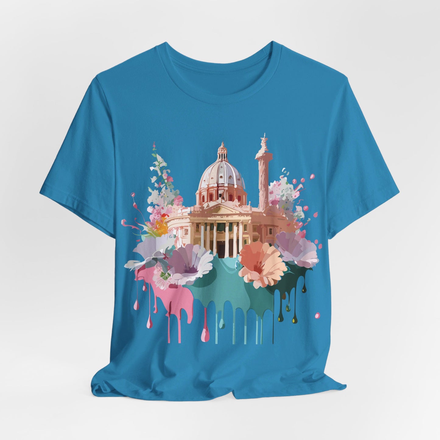 Natural Cotton Tee Shirt - Beautiful Places Collection - Rome Printify