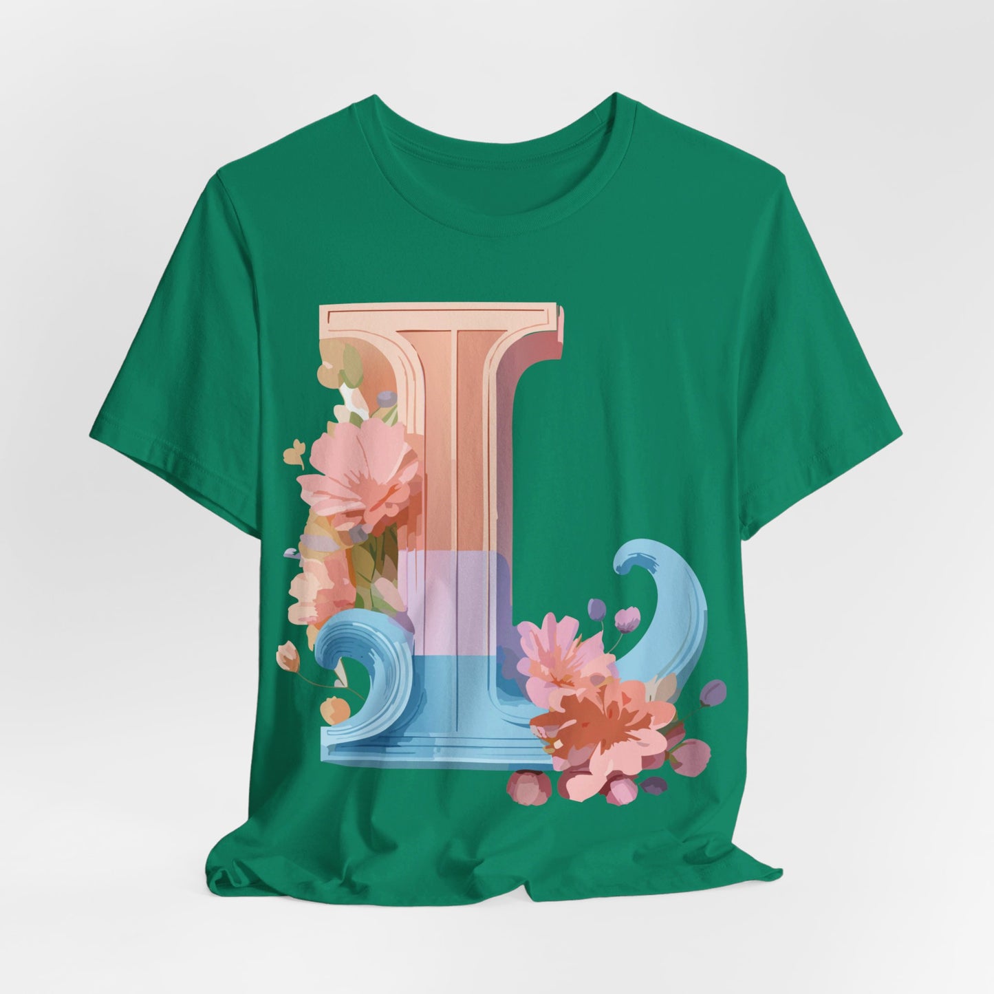 Natural Cotton Tee Shirt - Letters Collection - L Printify