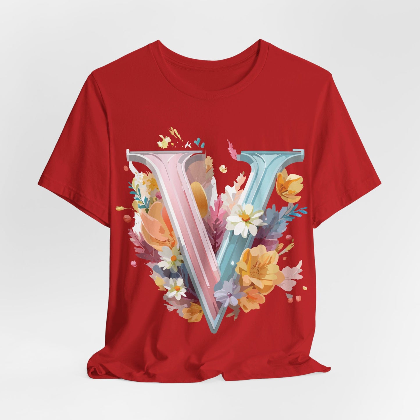 Natural Cotton Tee Shirt - Letters Collection - V Printify