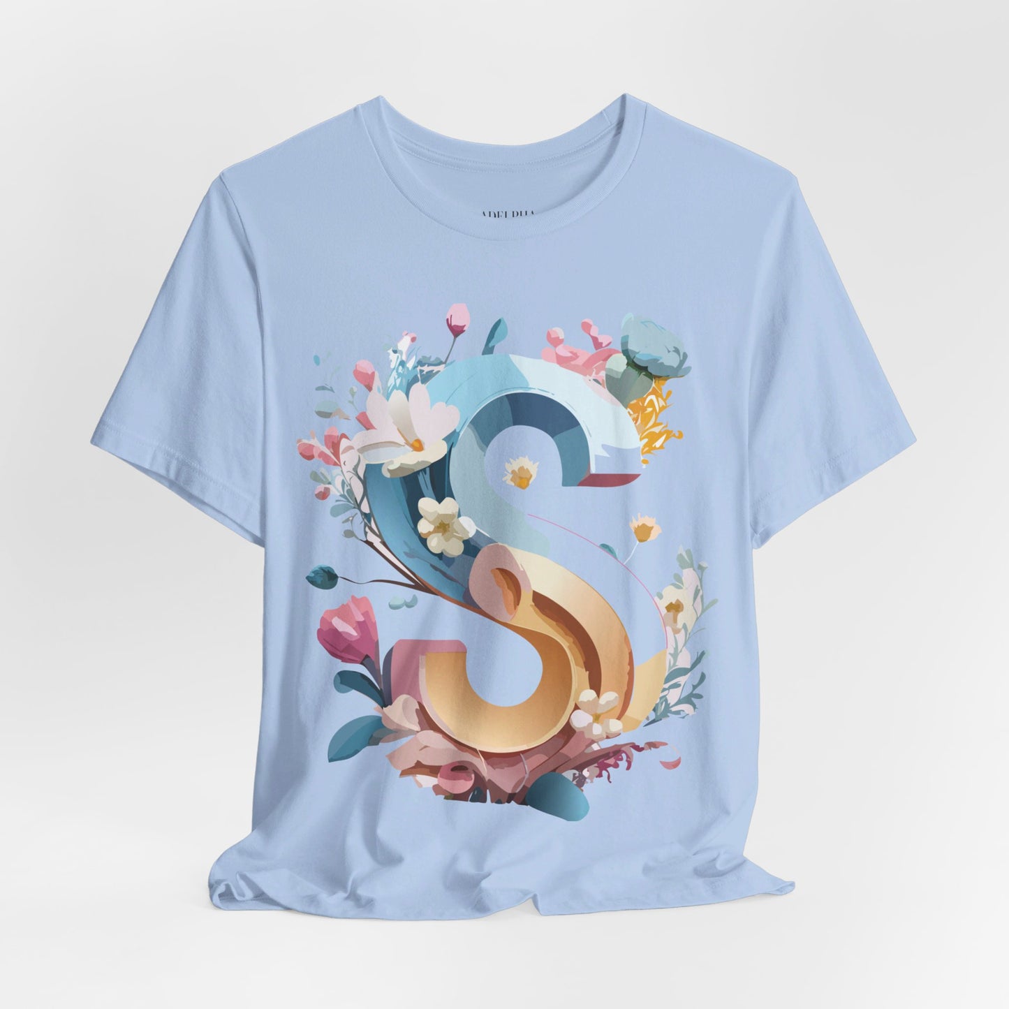 Natural Cotton Tee Shirt - Letters Collection - S Printify