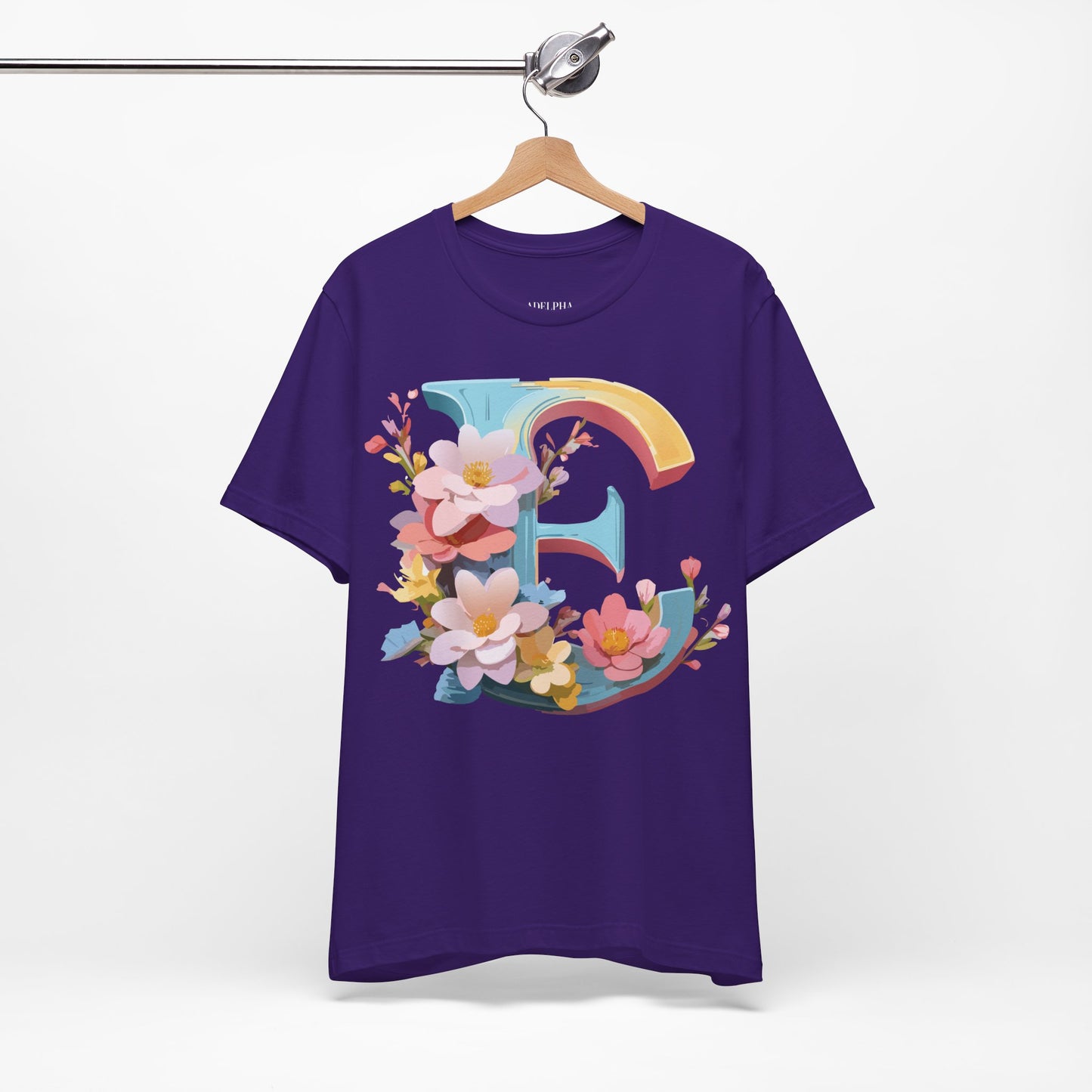 Natural Cotton Tee Shirt - Letters Collection - E Printify