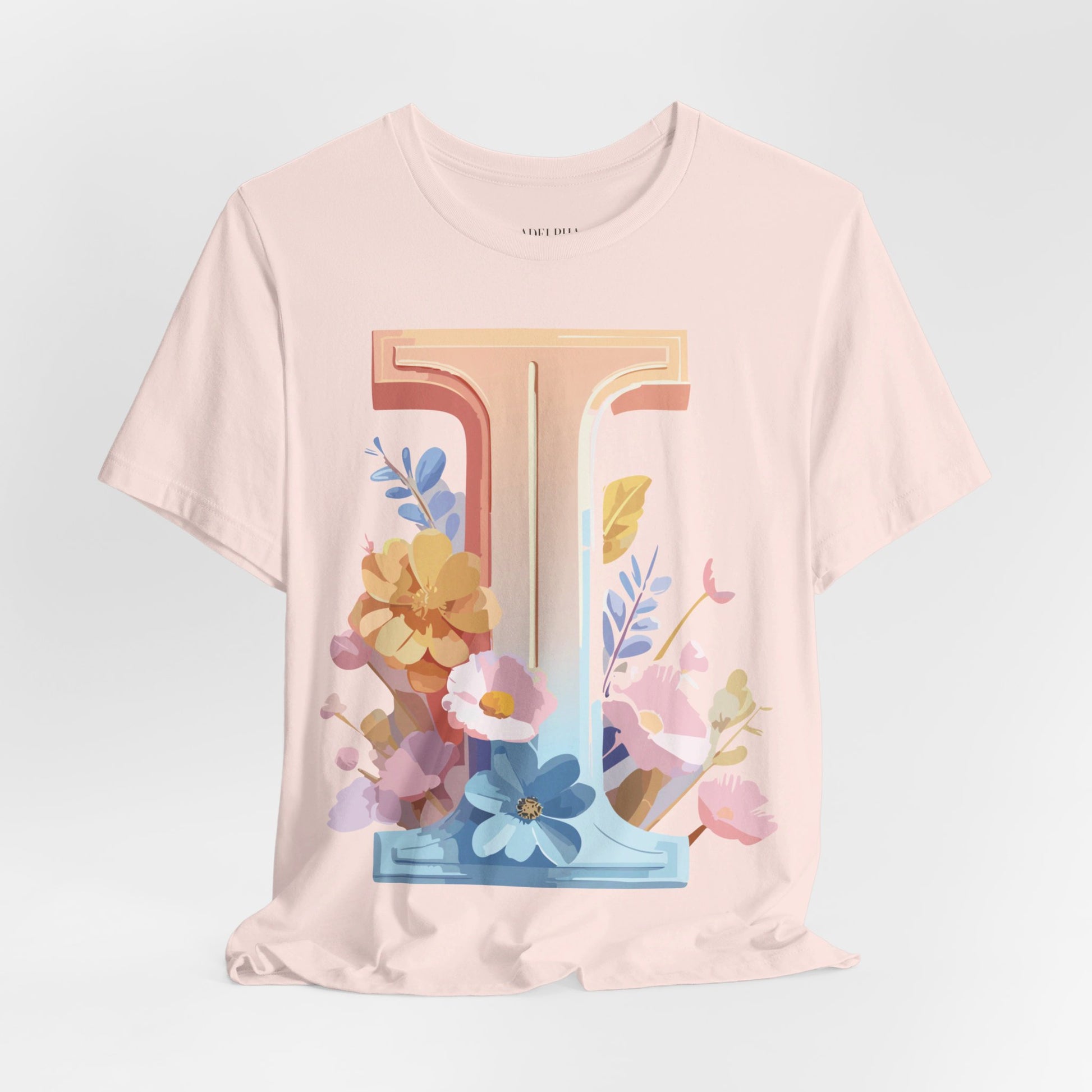 Natural Cotton Tee Shirt - Letters Collection - I Printify
