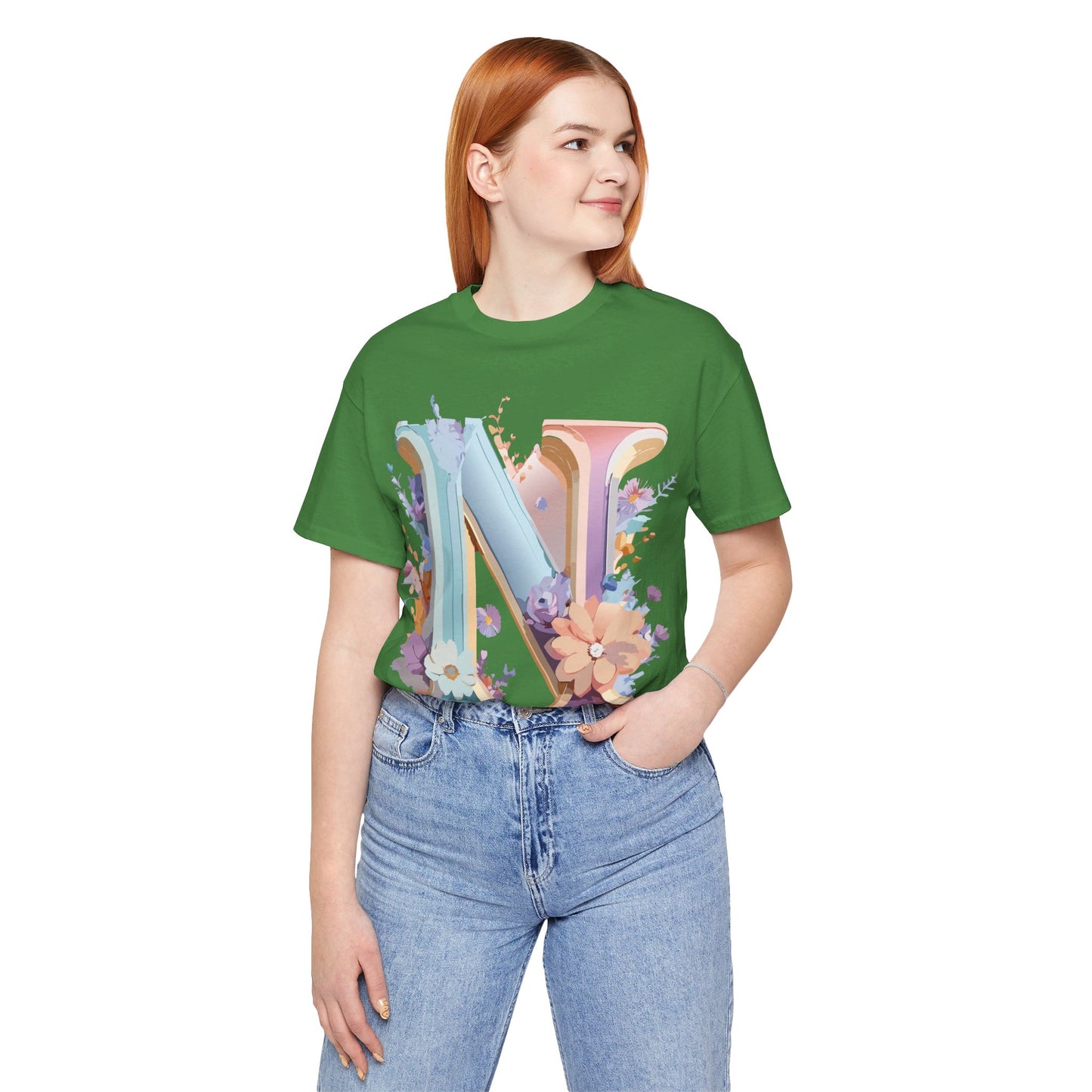 Natural Cotton Tee Shirt - Letters Collection - N Printify