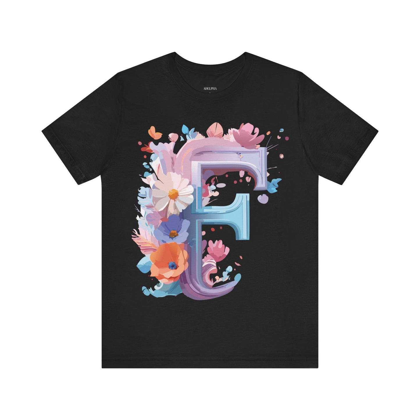 Natural Cotton Tee Shirt - Letters Collection - F Printify