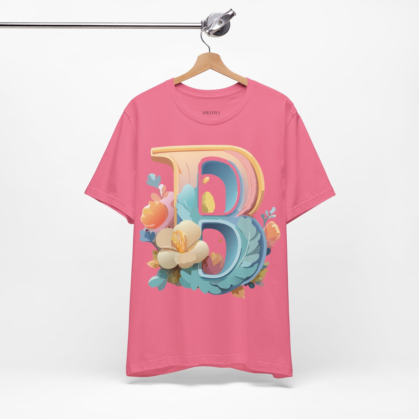 Natural Cotton Tee Shirt - Letters Collection - B Printify