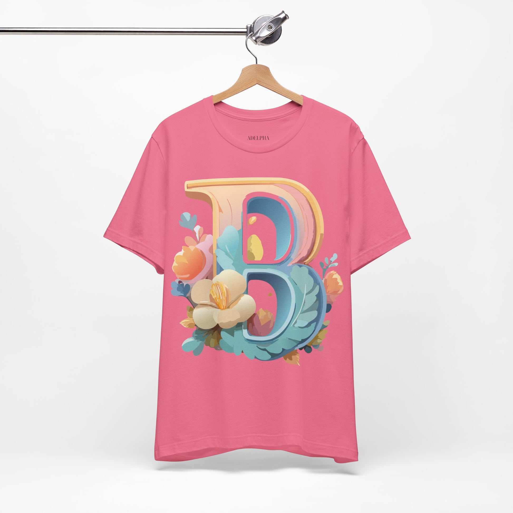 Natural Cotton Tee Shirt - Letters Collection - B Printify