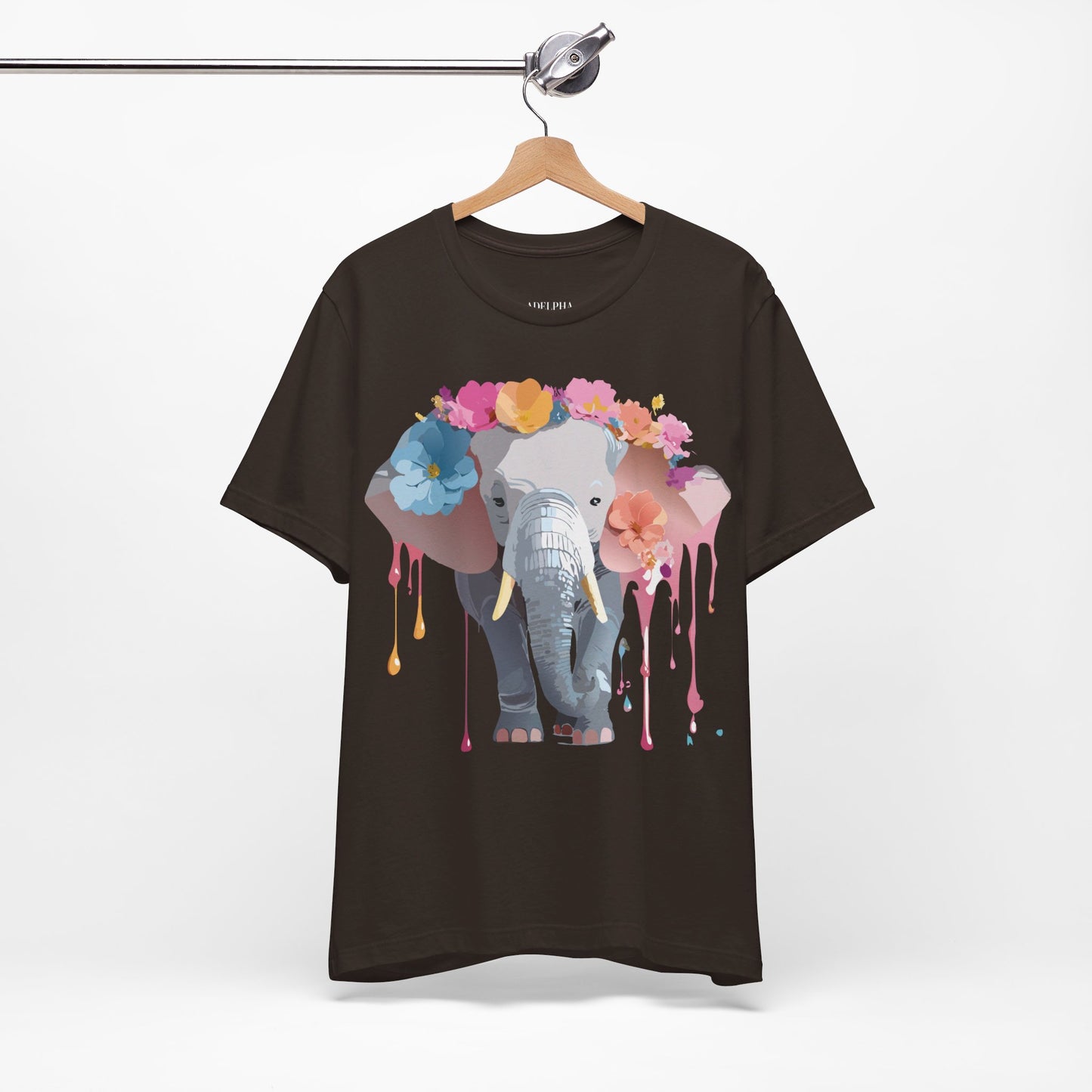 Natural Cotton Tee Shirt with Elephant Printify