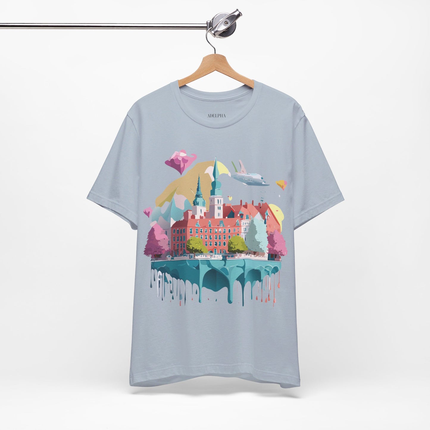 Natural Cotton Tee Shirt - Beautiful Places Collection - Warnemünde and Rostock - Germany Printify