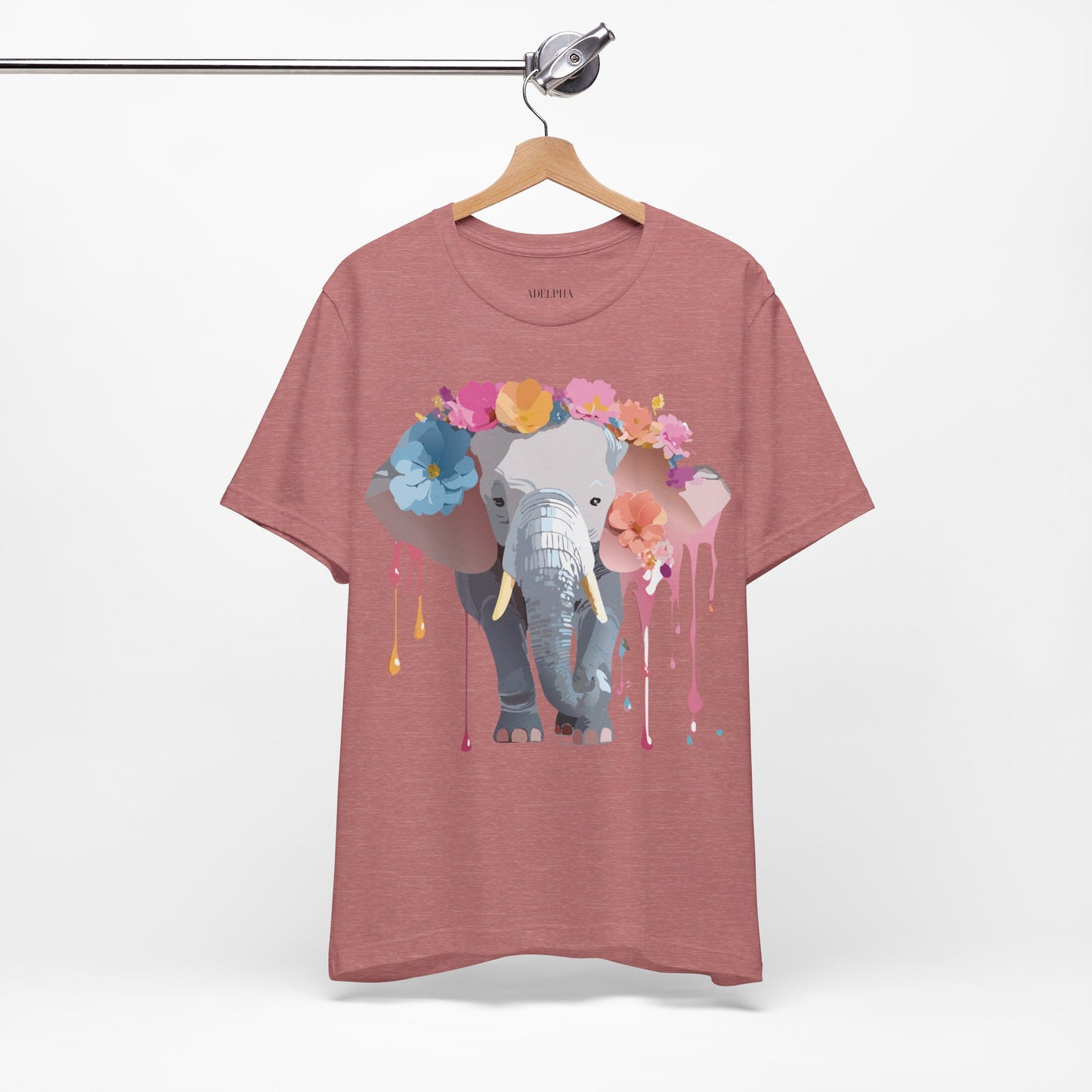 Natural Cotton Tee Shirt with Elephant Printify
