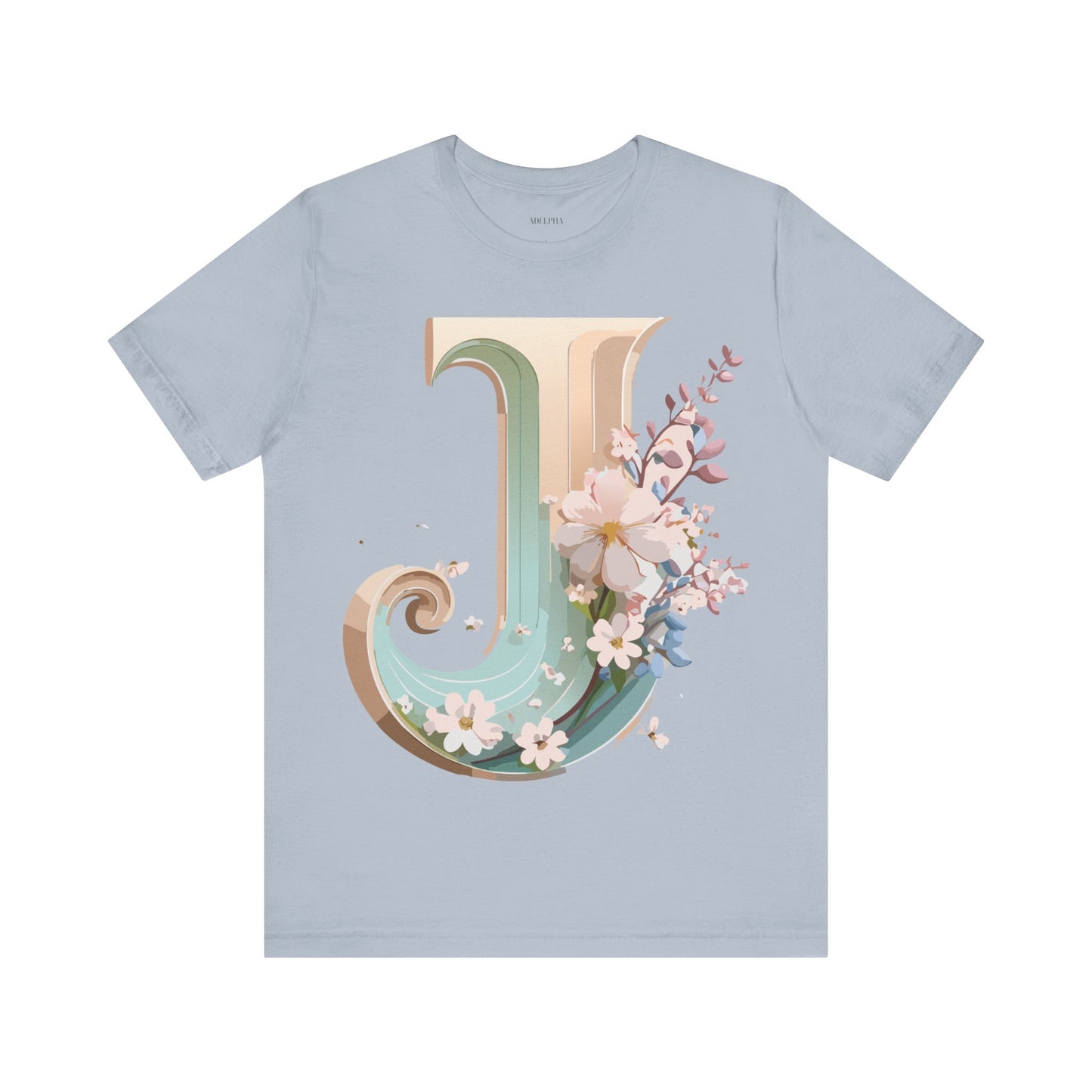 Natural Cotton Tee Shirt - Letters Collection - J Printify