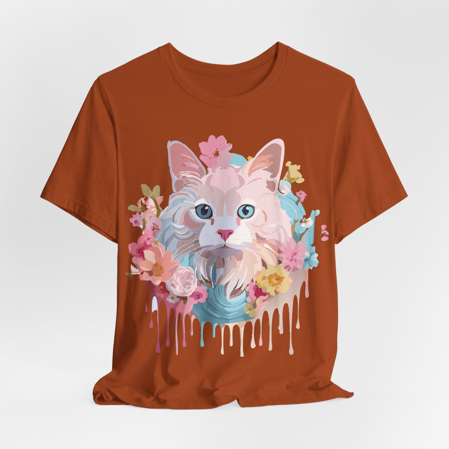 Natural Cotton Tee Shirt with Cat Printify