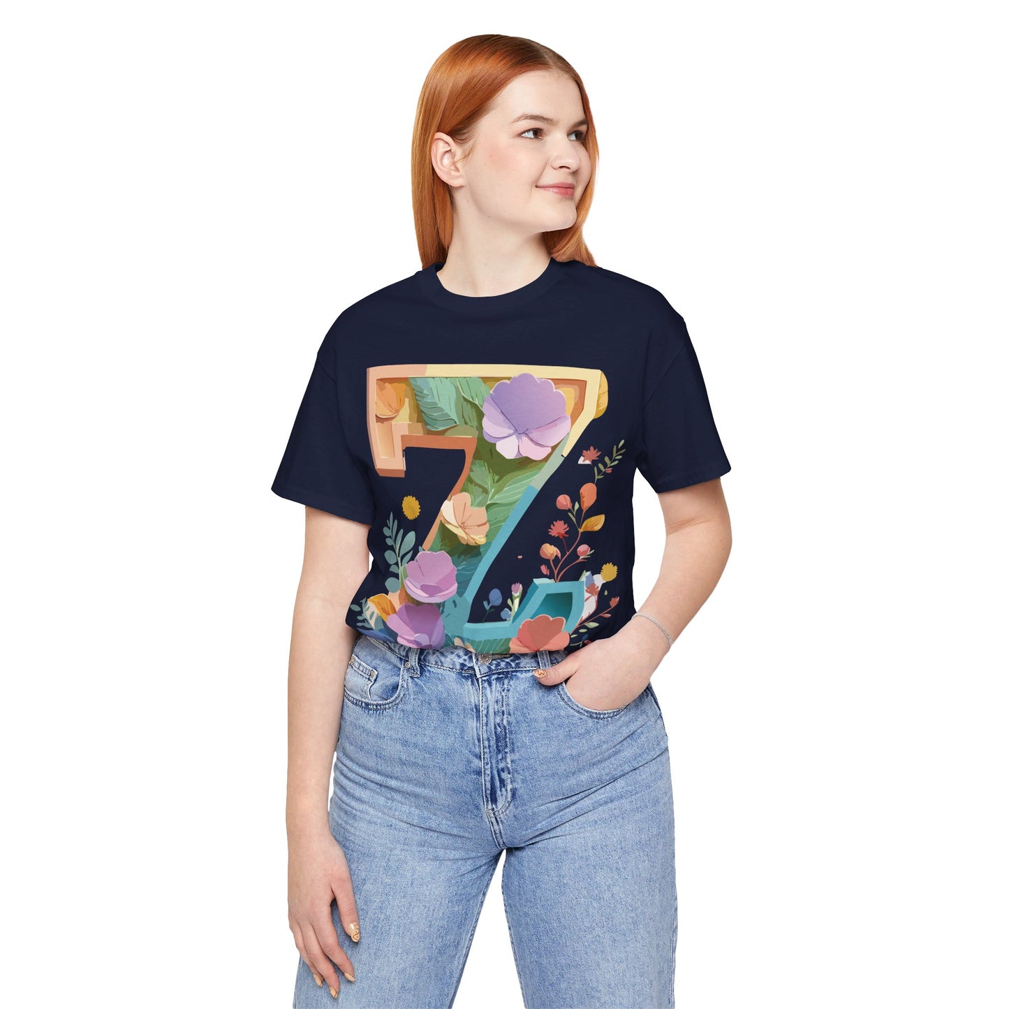 Natural Cotton Tee Shirt - Letters Collection - Z Printify
