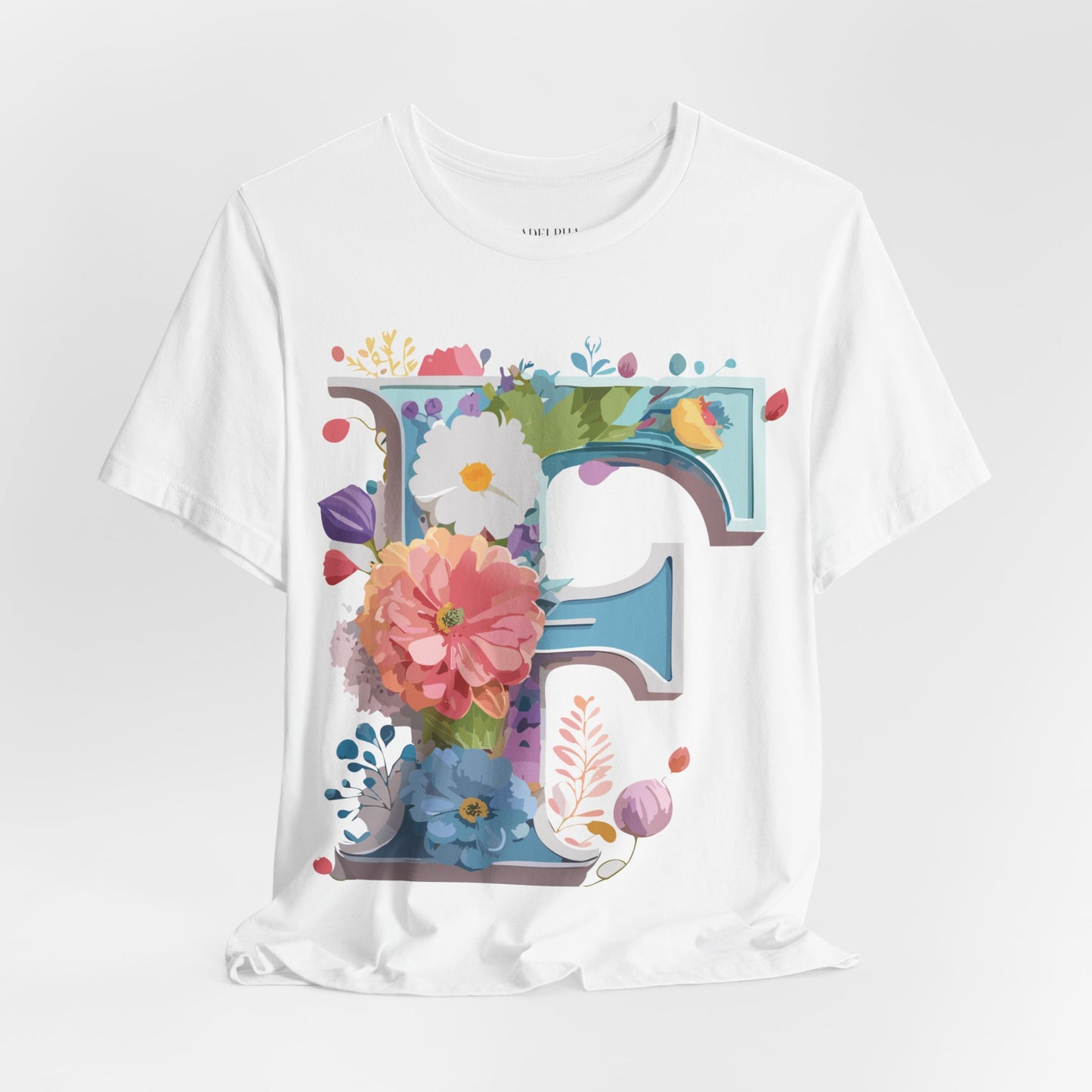 Natural Cotton Tee Shirt - Letters Collection - F Printify