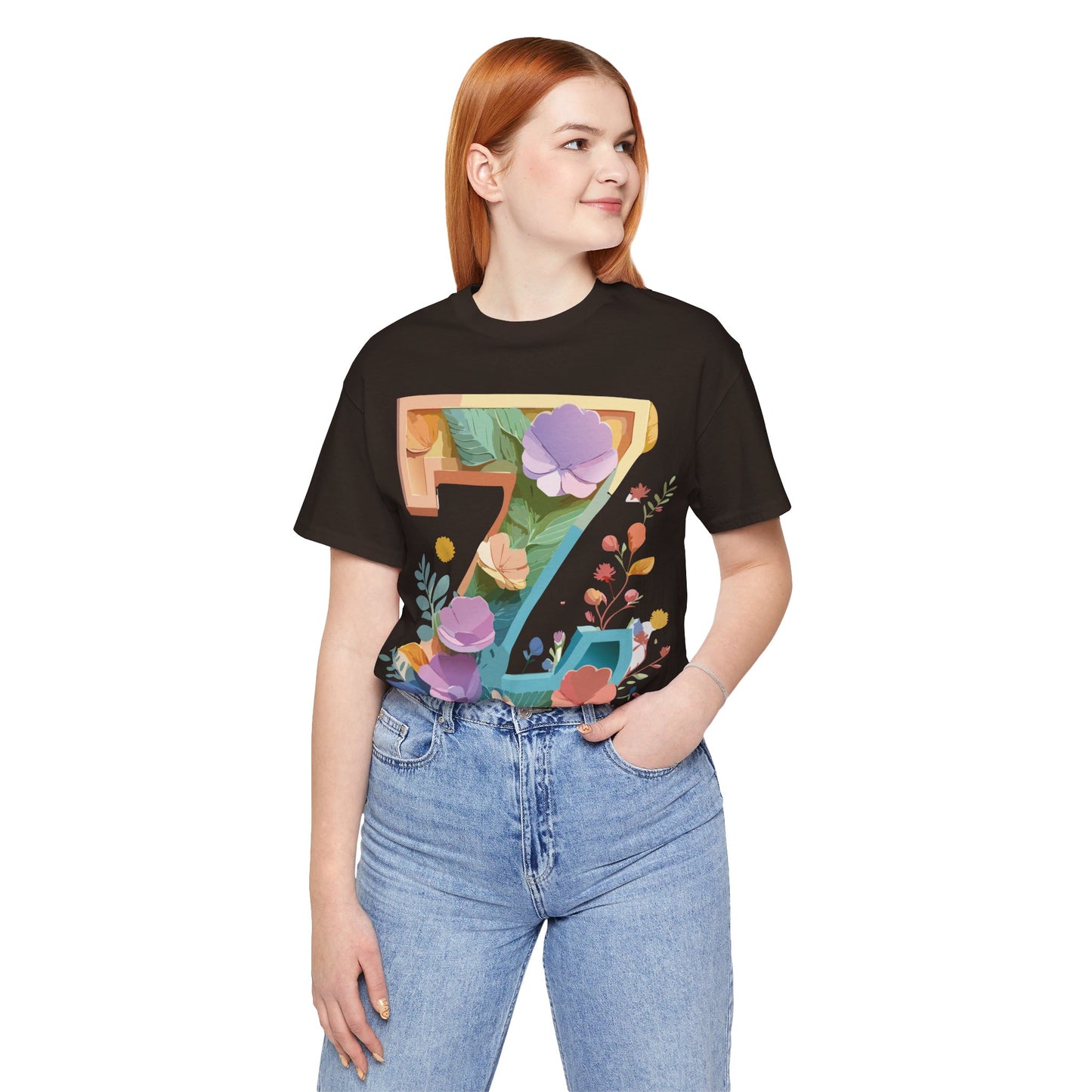 Natural Cotton Tee Shirt - Letters Collection - Z Printify