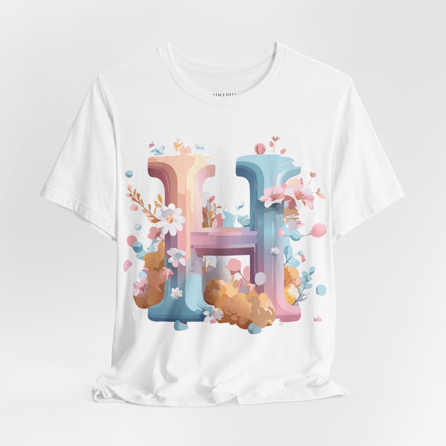 Natural Cotton Tee Shirt - Letters Collection - H Printify
