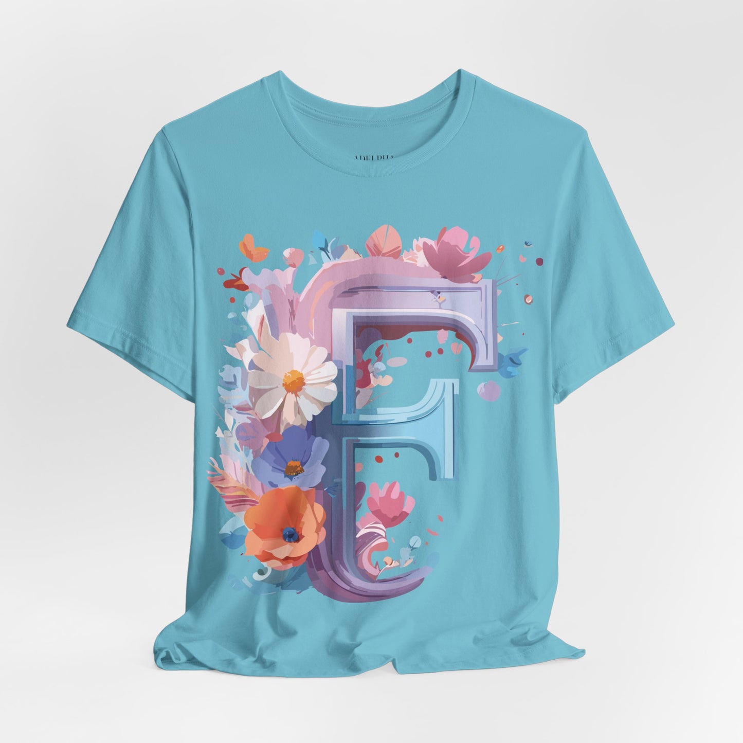 Natural Cotton Tee Shirt - Letters Collection - F Printify